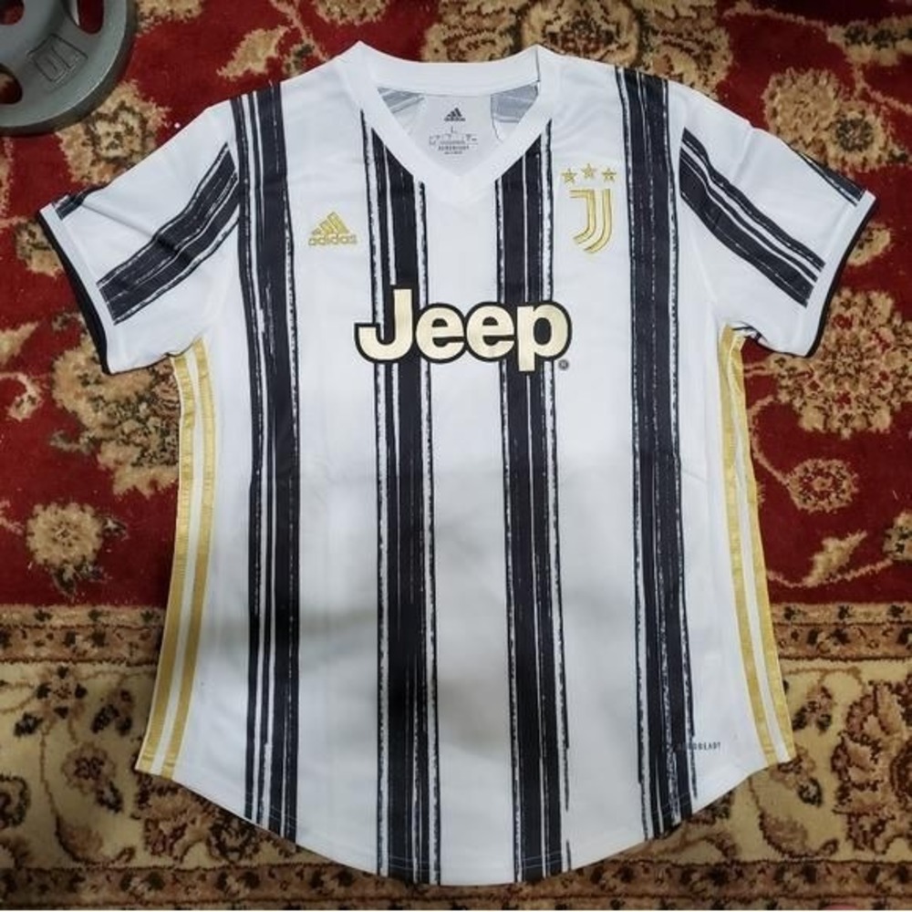 Adidas Juventus 2020/21 Home Jersey Women Large White Black Gold EI9901 NWT